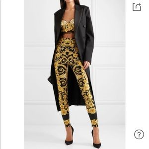 Versace Baroque Silk Crop top and Matching leggings